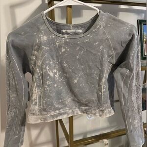 Long sleeve acid wash top